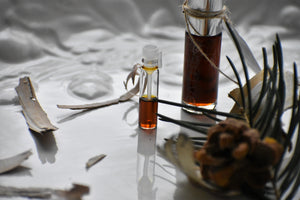 Hearth, botanical perfume by Gather, the wood stove, smoke, fir tree, natural