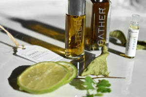 Samara, botanical perfume by Gather, 100% Natural fragrance, spring green