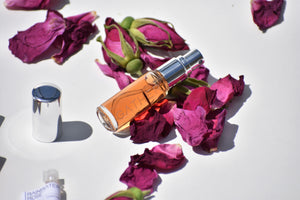 Rainwater Rose botanical perfume by Gather, natural rose fragrance