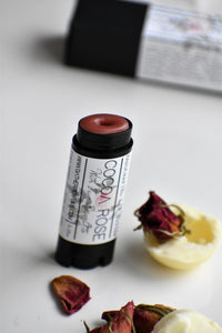 Cocoa Rose Luxury Lip Balm by Gather, 100% Natural, real rose and chocolate
