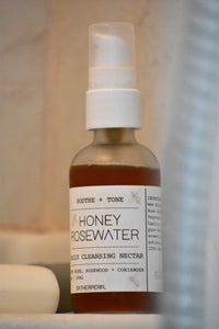 Honey Rosewater cleansing nectar by Gather, 100% Natural skin care, raw honey, roses, rosewood