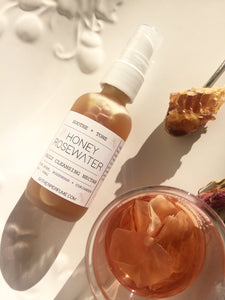 Honey Rosewater cleansing nectar by Gather, 100% Natural skin care, raw honey, roses, rosewood
