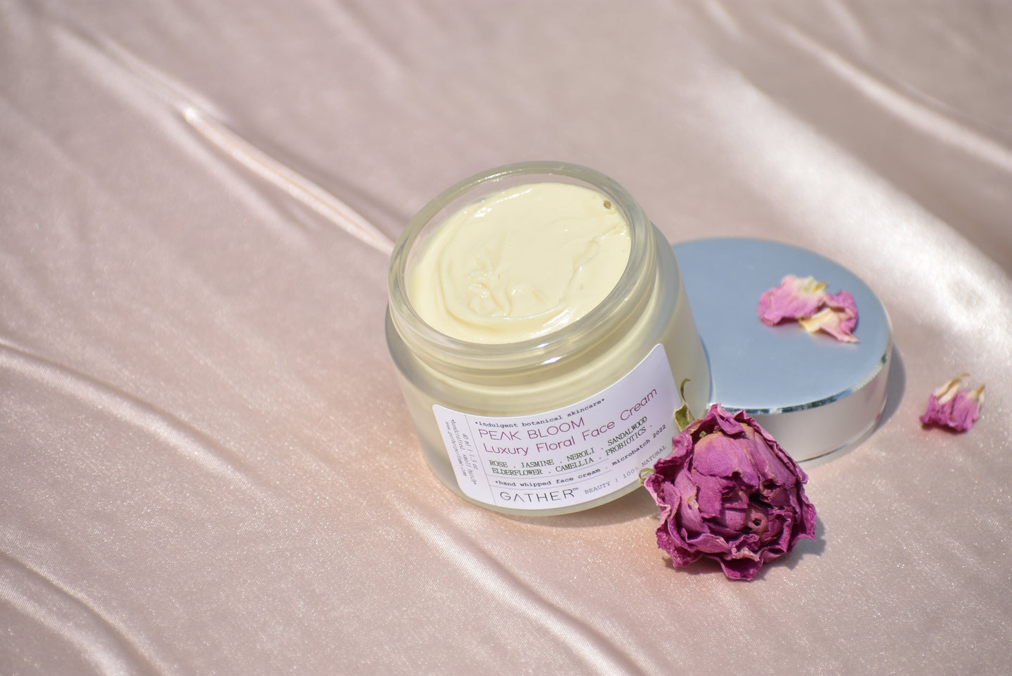 PEAK BLOOM - Luxury Floral Face Cream - 100% natural, hand whipped - Jasmine, Rose, Elderflower